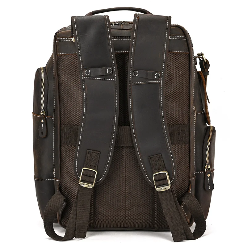 Leather College Backpack For Men
