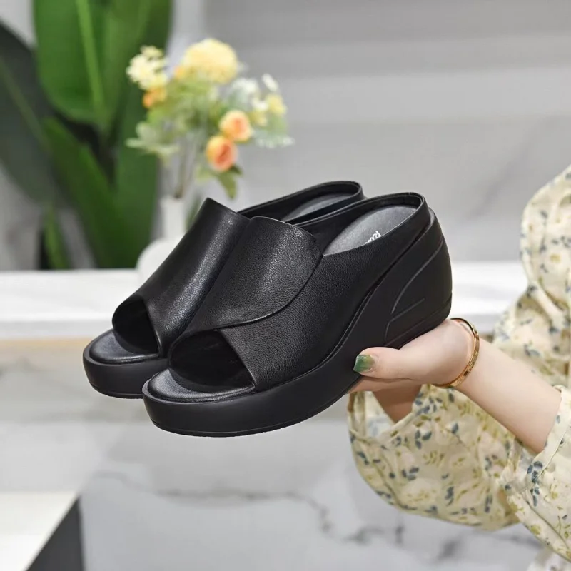 Summer Women Slipper Shoes Solid Color Casual Female Shoes Slip On Open Toe Walking Wedge Sandals Footwear Zapatillas Mujer women sandals,women wedges heels shoes