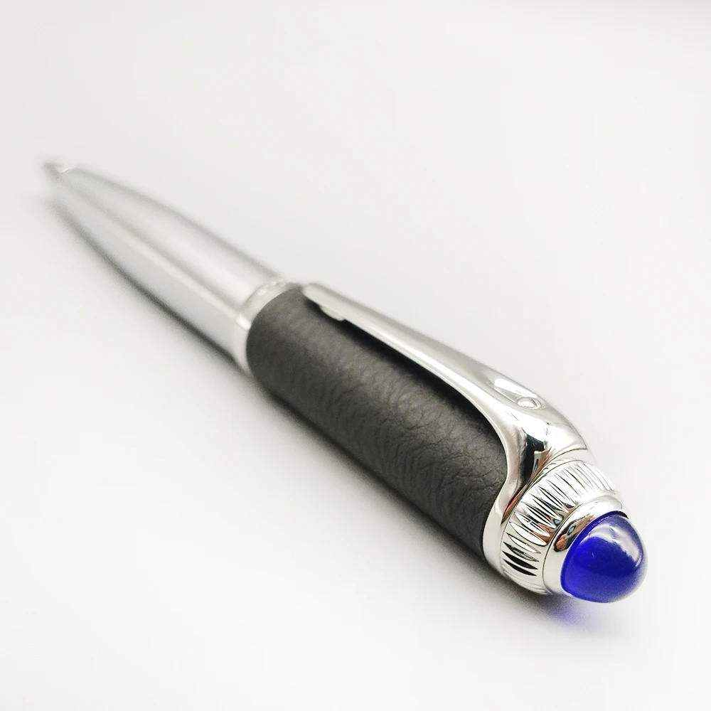 

YAMALANG Luxury White Black Leather Barrel Ballpoint Pen Classic Sports Car Head Writing Smooth