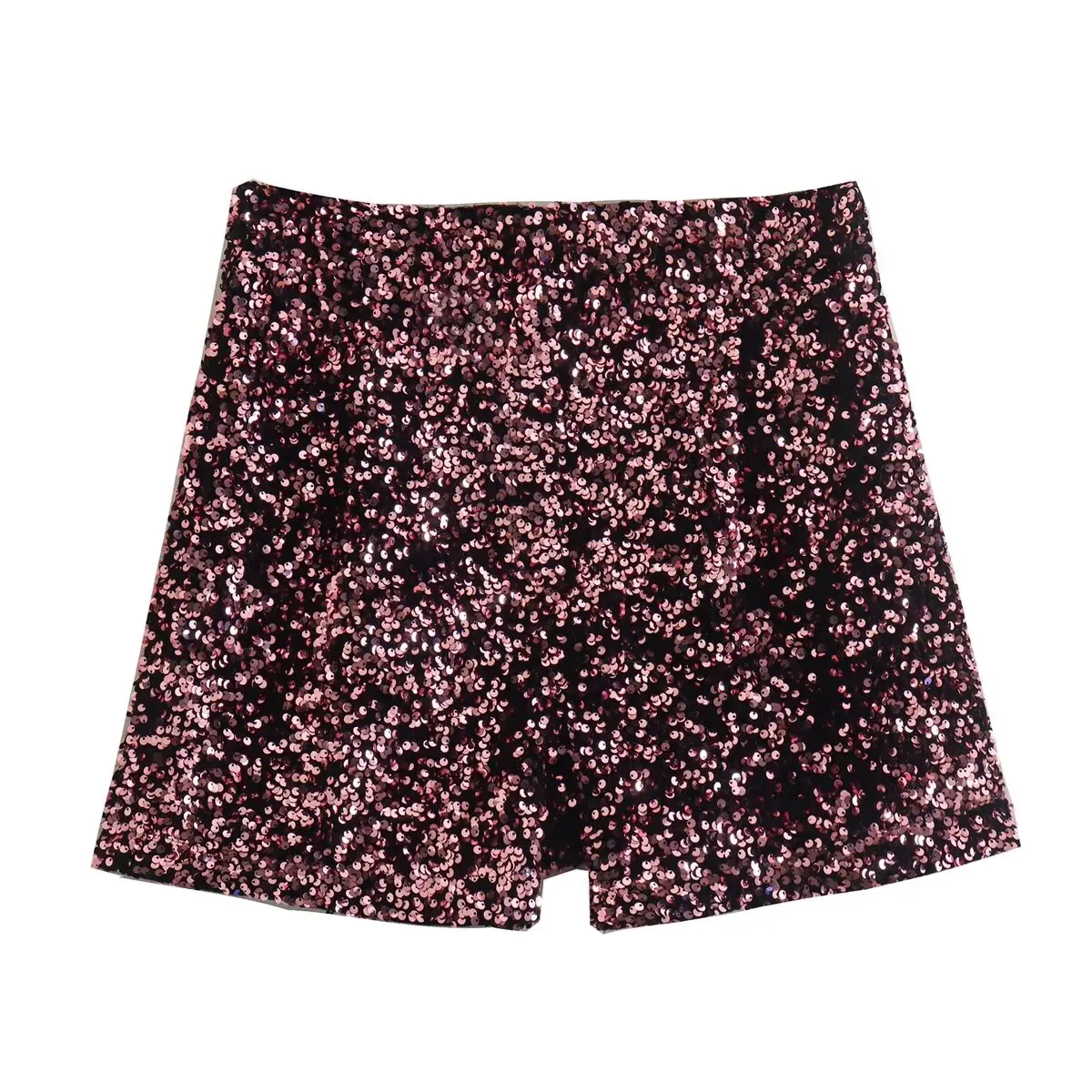 

Women 2023 New Chic Fashion Bead decoration Pleated casual Shorts Vintage High Waist Zipper Female Skorts Mujer