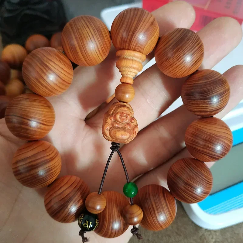 

Chenhua Red oil hand string 20 Cliff Cypress Buddha beads hand string men women gifts knot wood artifact