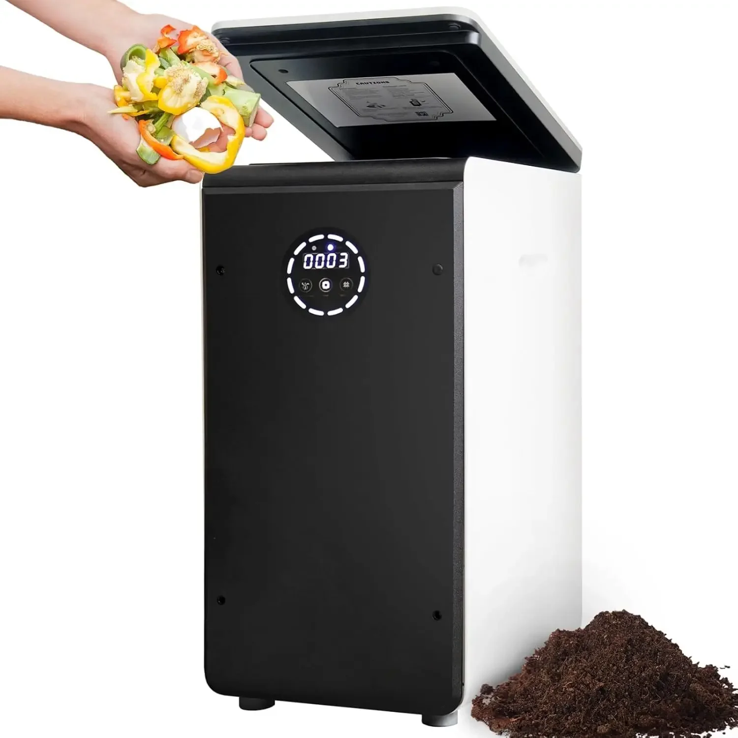 World's First Bio Smart Electric Composter Kitchen, Turn Food Waste into Real Organic Compost No Dehydration-19L Food C