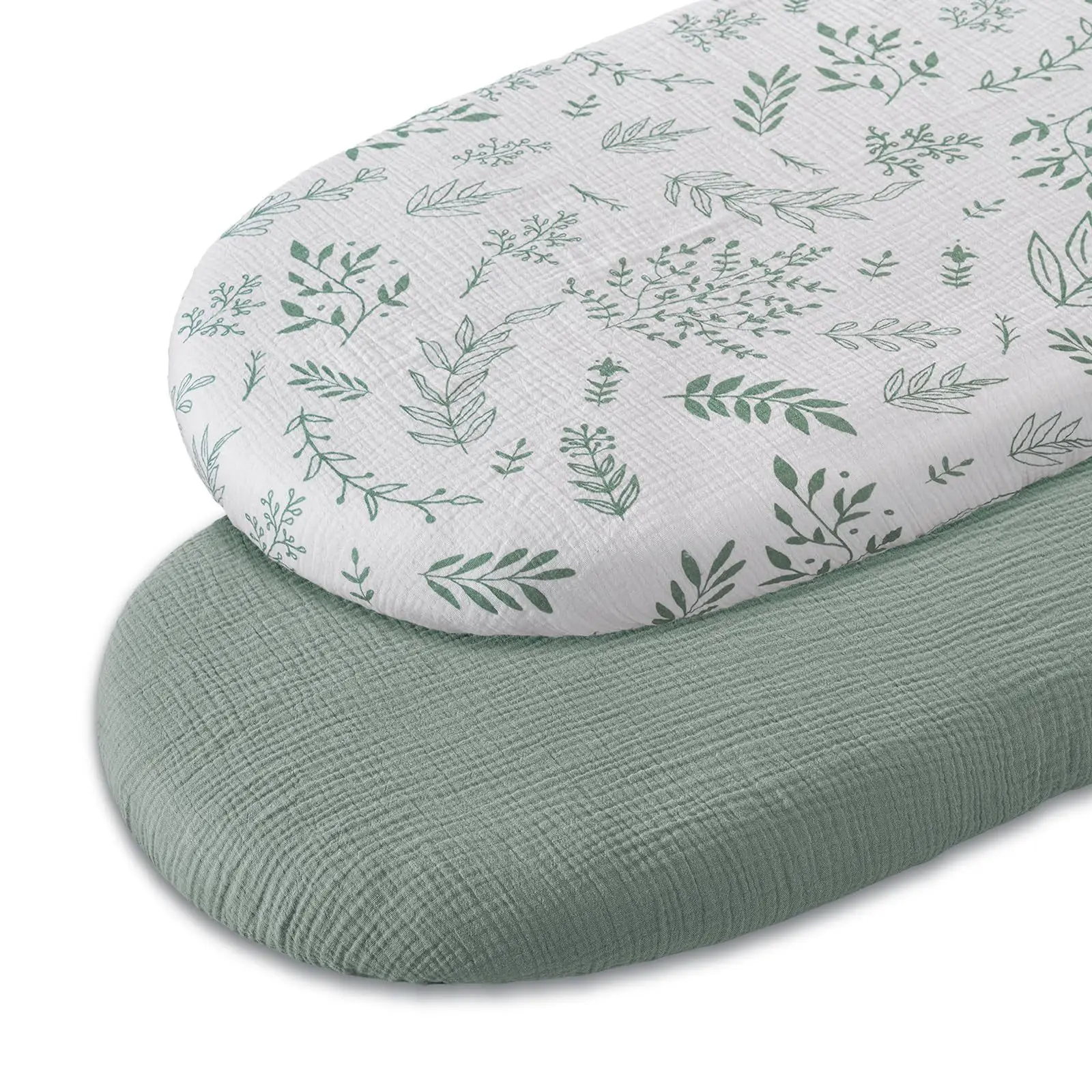 Set biancheria da letto per culla 2 pezzi Materasso per culla in filato di cotone traspirante Fodera lavabile rimovibile Biancheria da letto per bambini - immagine 5