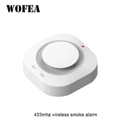 Wireless 433MHz Smoke Detector Sensor for Home Fire Safety Protection (1pcs)