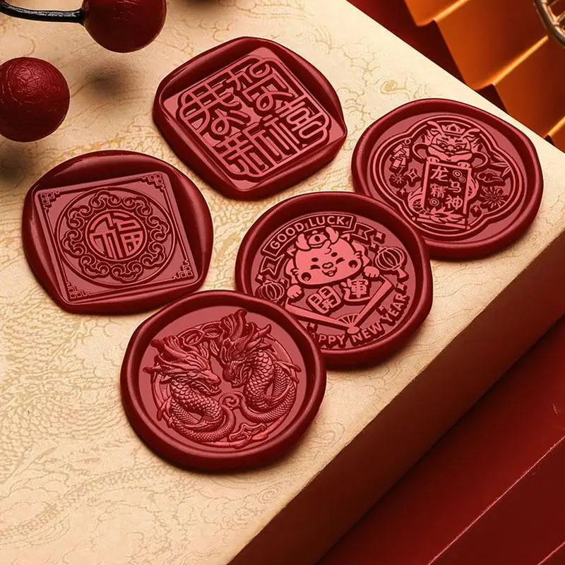 Description Picture 6 of itemNew Year'S Lacquer Seal Head Chinese Dragon Sealing Wall Stamp Head DIY Wax Seal Envelope Invitation Gifts Crafts Decoration