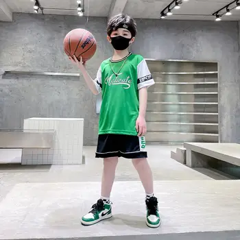 Kids Basketball Jersey Suits Quick-drying Fashionable Children Team Training Uniform Boy and Girls Shirt Sportswear Clothings 4