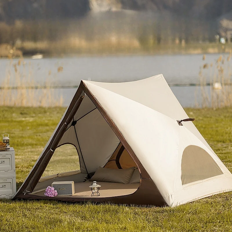 Beach Tent Automatic Instant Open Lightweight UV Protection Portable Outdoor Camping Sun Shelter Family Size Triangle Tent
