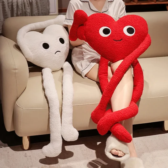 Cuscino Peluche A Forma Di Cuore Morbido - Ideale Per Regali, Bambini, Coppie E Decorazione Casa - Foto 3