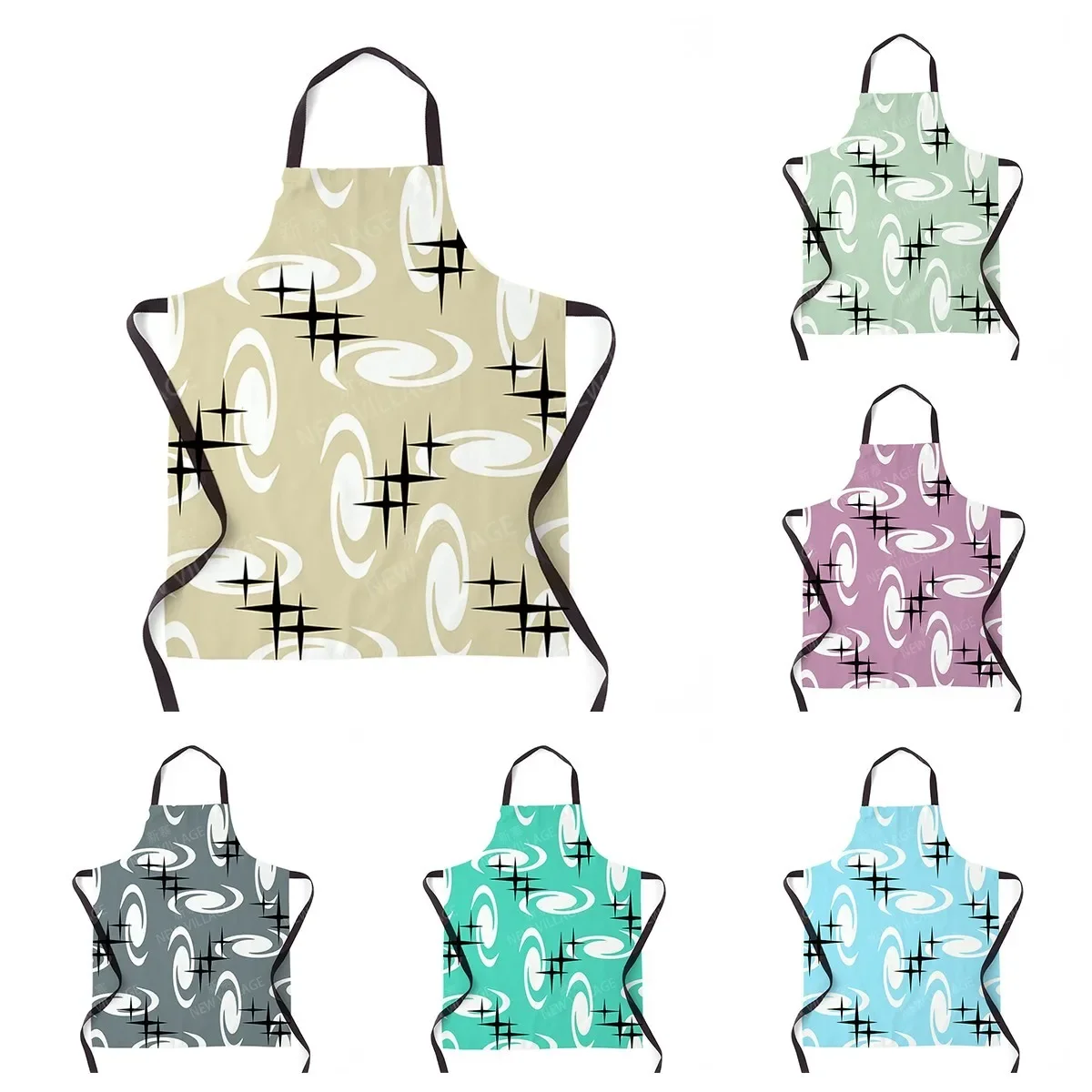 

Женский кухонный фартук, оригинальный Детский водонепроницаемый фартук для работы принцессы, официанта, маслостойкий, в скандинавском стиле, бохо, растения