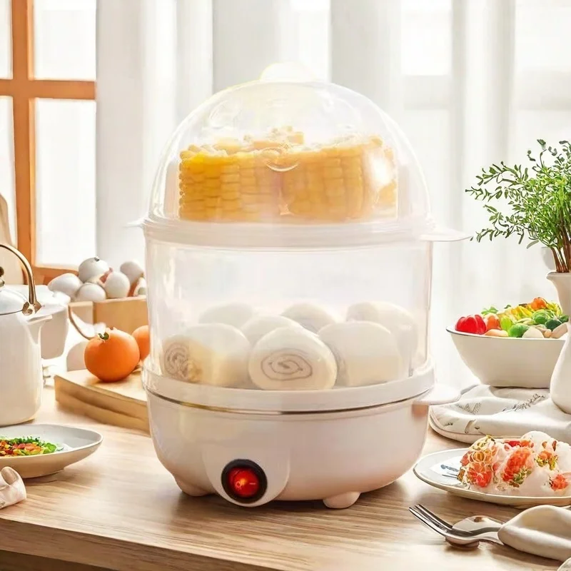 European multifunctional electric egg cooker double layer mini steamer kitchen breakfast machine