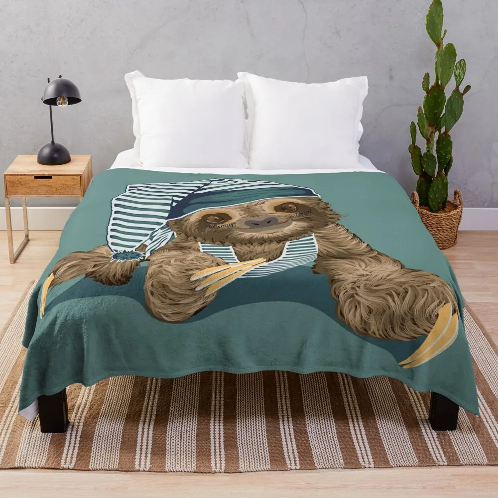 

Always Tired Sloth Throw Blanket Decorative Beds Warm Decoratives Blankets