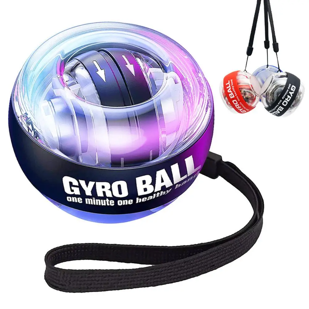 LED Gyroball Powerball Wrist Motion Wrist Gyro Ball Hand Trainer Power  Reinforced Portable Fitness Equipment Body Building Gyro