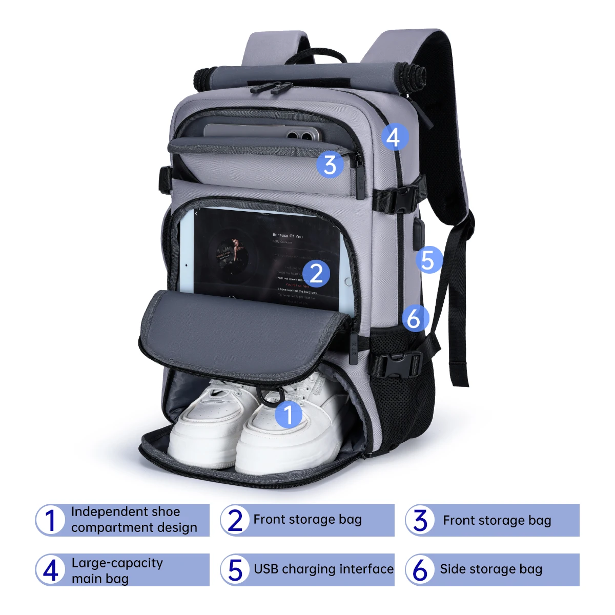 2-in-1 Myco Convertible Backpack - Anti-Theft Slim Laptop Bag for Work, Durable Nylon Hiking Pack with Hidden Pockets