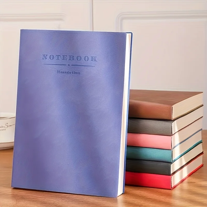 1PC Journal Notebook-Soft Faux Leather Cover Daily Journal, 200 Sheets/400 Pages With Line, 8.3 X 5.8 Inch, Notebooks For Work