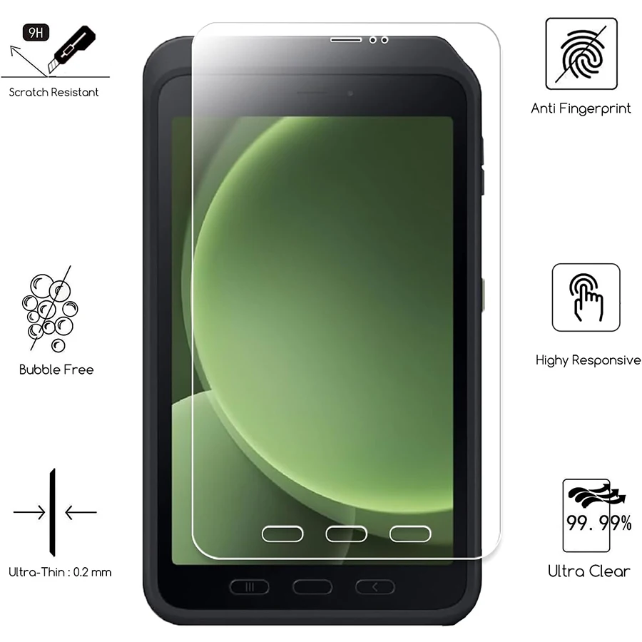 Premium Tempered Glass Screen Protector for 8-Inch Tablets - 2 Pack, Bubble Free & Anti-Scratch