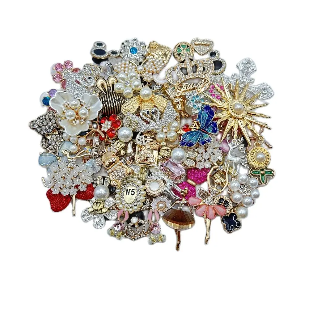 Jewelry Shoe Accessories10-50PCS  Mixed Shoes Chams Accessories DIY Flash Cute Pearl Diamond Sandals Buckle Gift