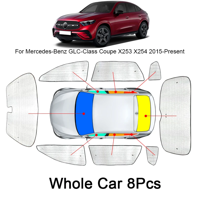 BIBIBO Parasole Auto Con Protezione UV Per Mercedes GLE W167 E GLS X167 (2020-2025), Copertura Parabrezza Anteriore Termoriflettente