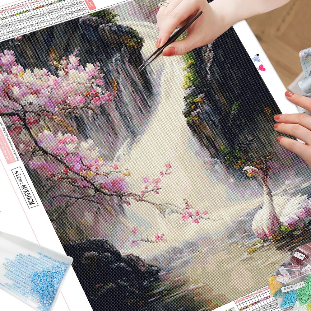 HUACAN Diamond Painting New Collection Chinese style landscape Full Square/Round Drill Mosaic waterfalls Home Decor