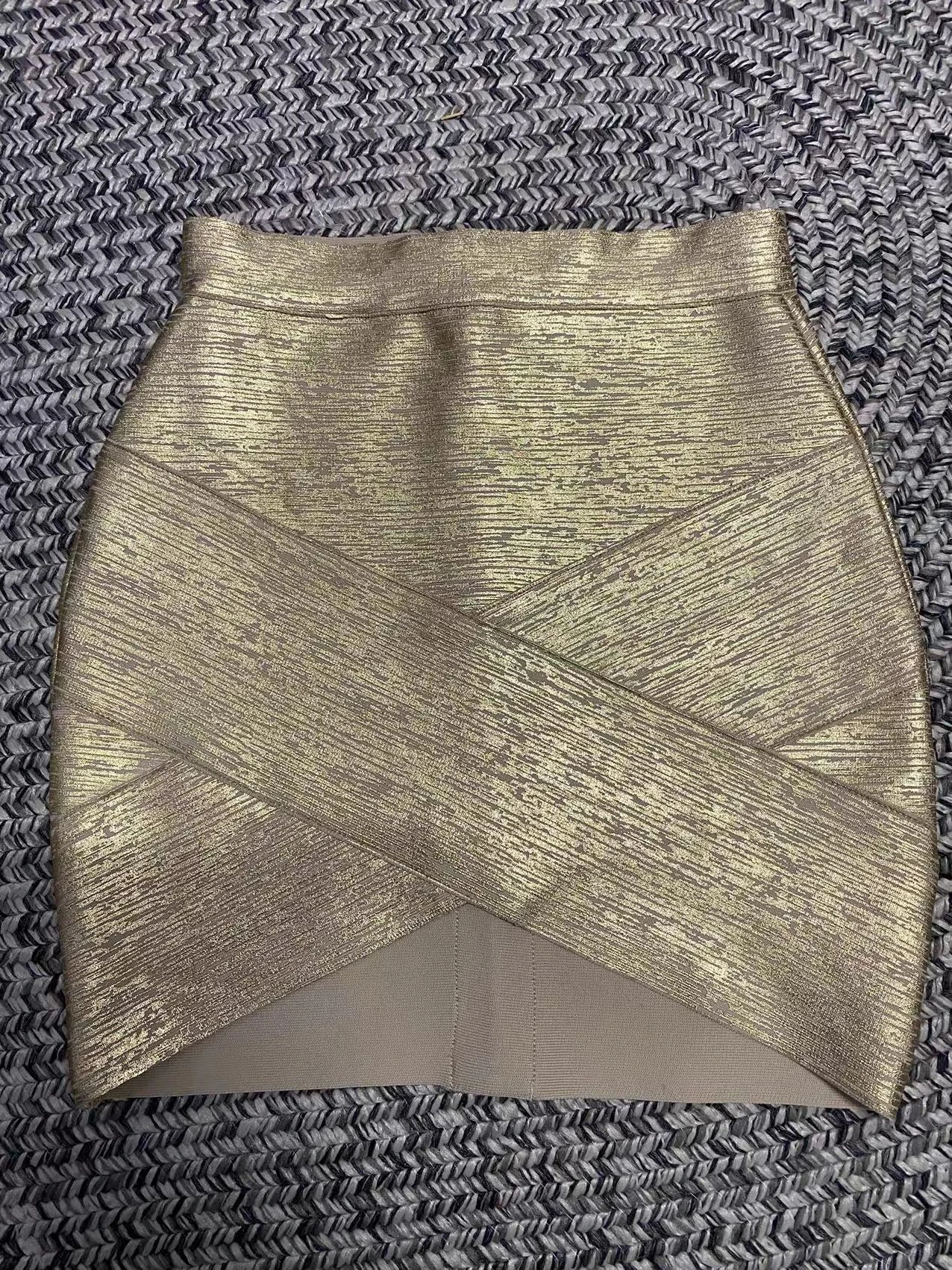 Top Quality Gold Silver Black Foil Color Women Sexy Bandage Bodycon Mini SKirt Nightclub Party Celebrate Wear Skirts