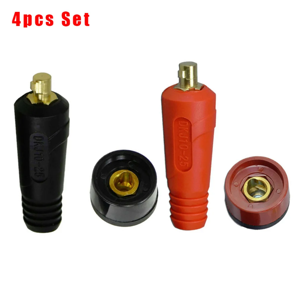 4Pcs Set Connector TIG Welding Accessories Cable Panel Connector Socket DKJ10-25 & DKZ10-25 Replacements Practical welding cable connector