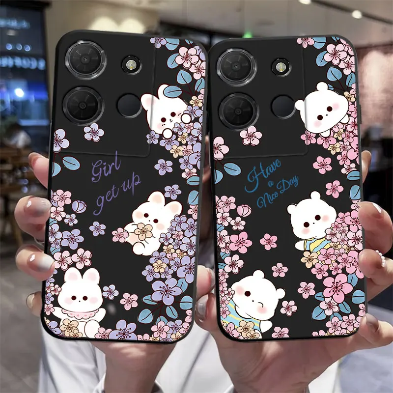 Cute Cartoon Butterfly Flower Pattern TPU Soft Silicone Phone Case