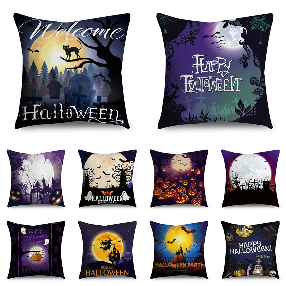 

Easter Happy Halloween Printed Pattern Cushion Cover Home Living Room Sofa Decoration Pillow