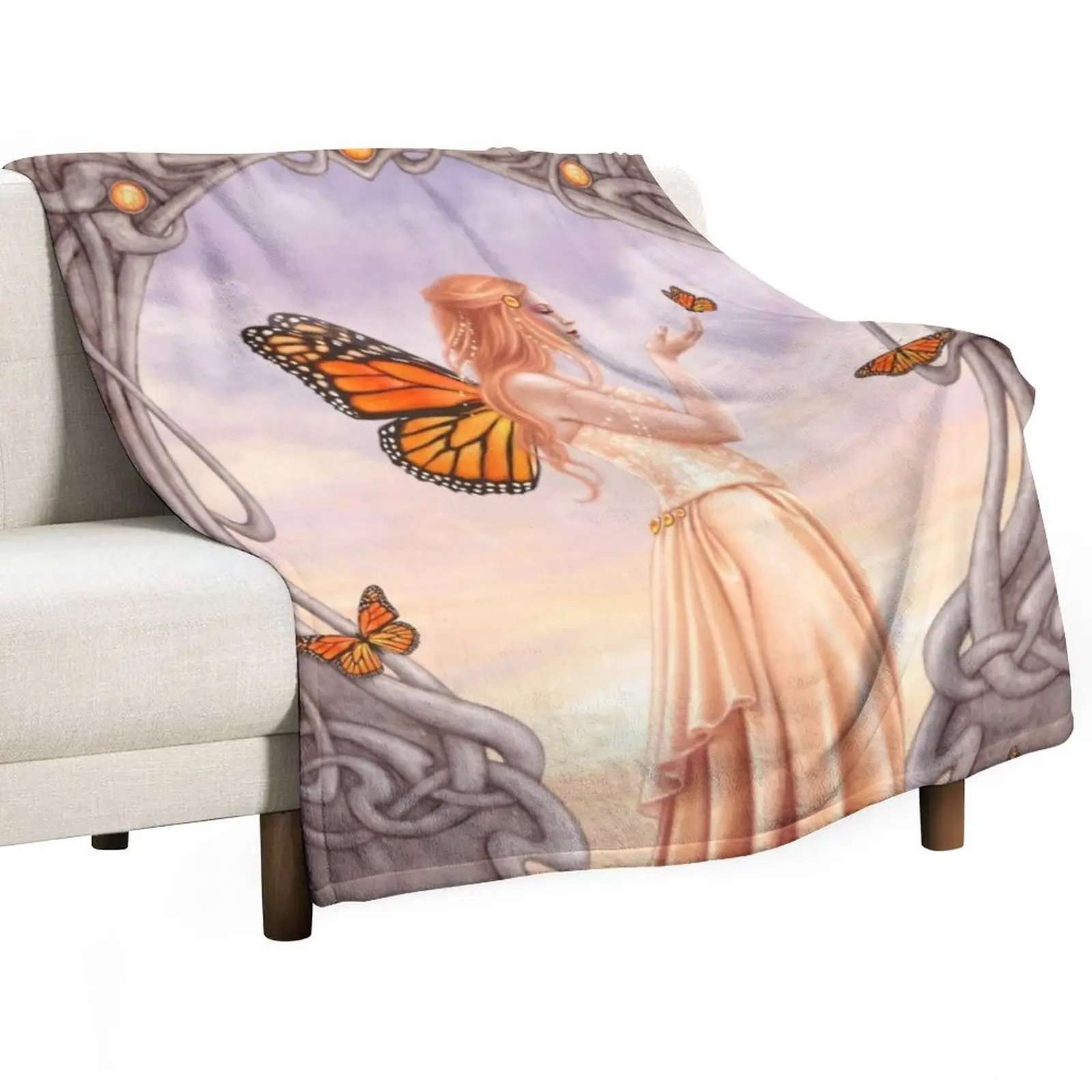 

Citrine Birthstone Fairy Throw Blanket Tourist Blanket Luxury Thicken Blanket Retro Blankets Hairy Blanket