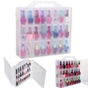 48 Cells 2 Layer Nail Polish Organizer Portable Clear Nail Supplies Needlework Storage Box Adjustable Storage Case 5