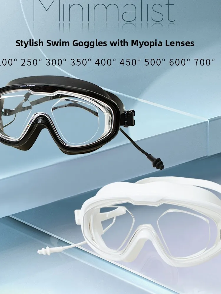 Durable Swimming Goggles Large Frame Wide View Anti-glare Lens_voghion.com