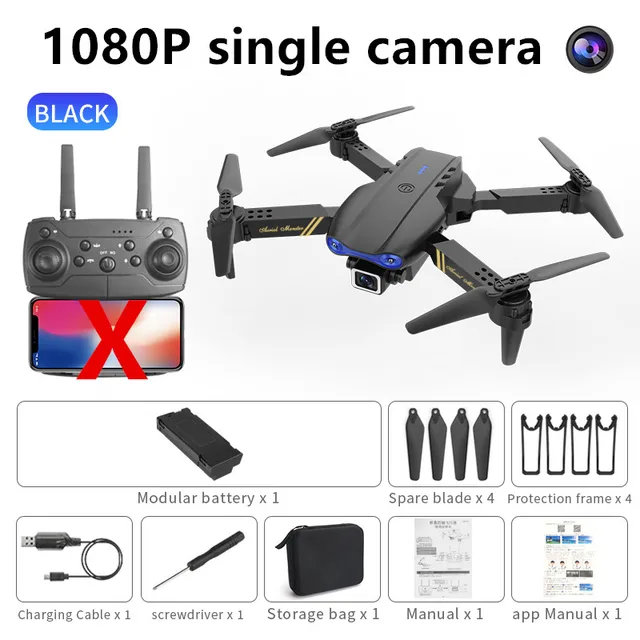New Mini drone E99 4K WIFI HD camera FPV Foldable RC Aerial Photography quadcopter Toy Helicopter holiday gift for kids - 1080P Single camera