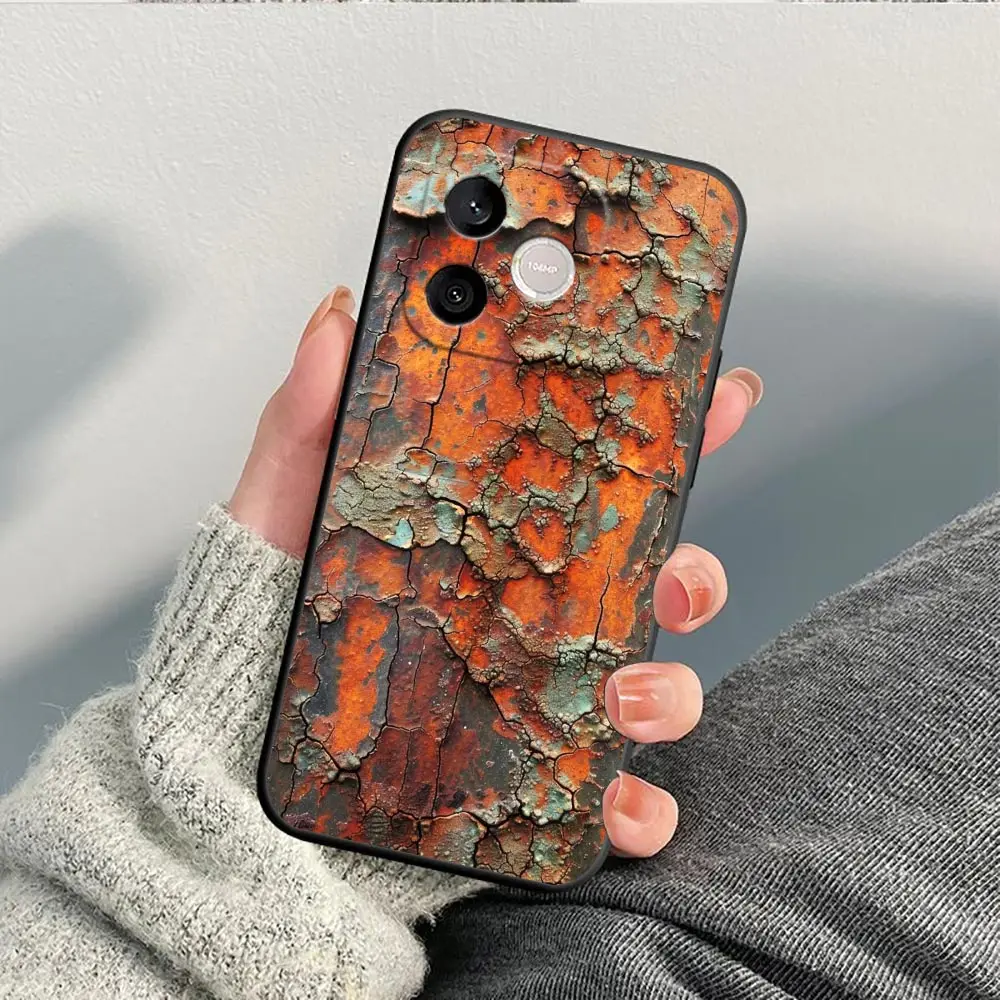 Coarse Metal Texture Rust Phone Case - Stylish Protective Shell Cover