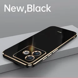 Enhanced Plating TPU Gel Case - Anti - Shock Ultra Slim Chromed Soft Cover for Realme GT 7 Dream Edition (Black)