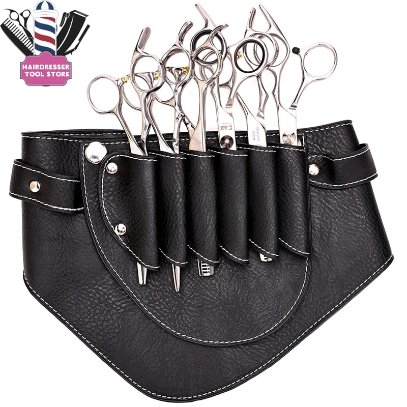 Salon Hairdressing Scissors Bag Hairdresser Pu Leather Waist Belt Pouch Holster Bags Professional Barber Haircut Tools Supplies original wln kd c1 plus walkie talkie belt clip holster for retevis rt622 rt22s rt622 zastone zt x6 b1 td m8 radtel rt 10 radio