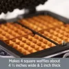 Electrics Stainless Steel Waffle Maker 4 Section Nonstick, Upright Storage 1600 Watts 6 Browning Levels, 2