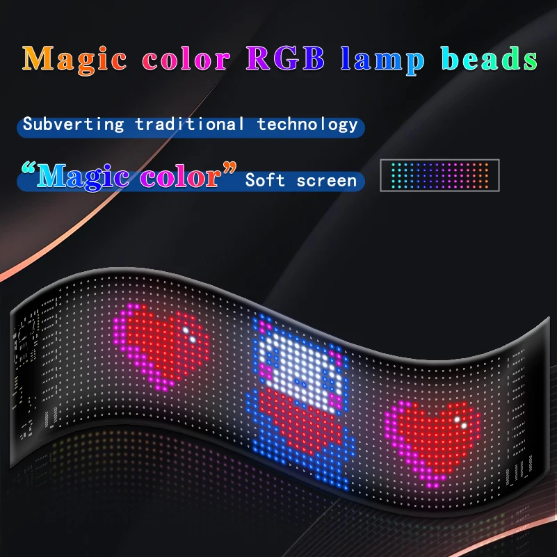 LED Matrix Pixel Panel Devil's Eye Car Sign Animation Display Flexible Screen App Control DIY Programmable For Store Hotel Bar 5