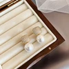 87001-5fe0c5.jpg Micro ensemble de luxe brillant en Zircon, couleur or, pendentif carré en perles métalliques, nouveaux bijoux de fête, accessoires de mode pour femmes, 2025