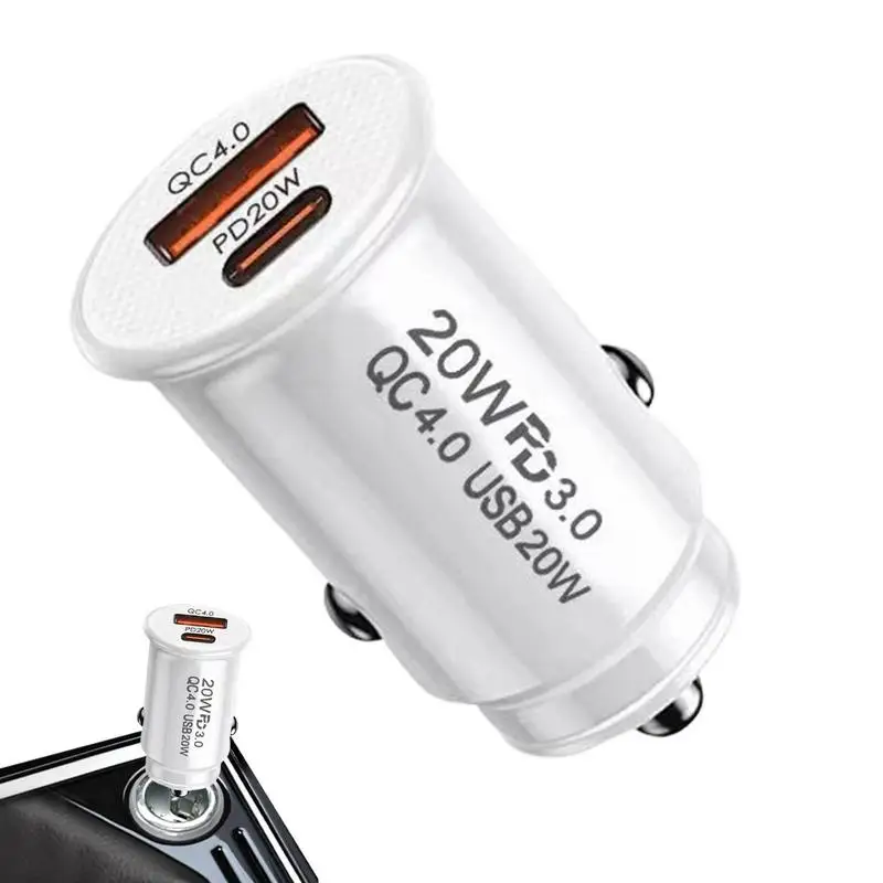 

Fast Charge Car Adapter Automotive PD20W Fast Charger With 2 Ports Automobile Charging Supplies For Mobile Phones Tablet Camera