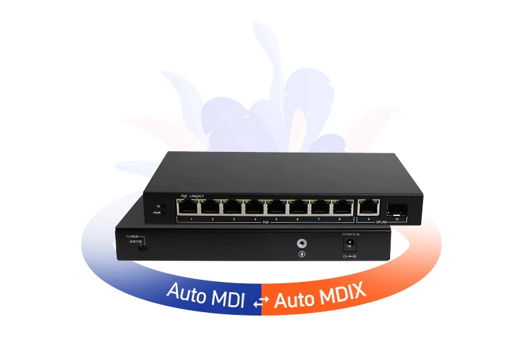 10 Port Gigabit PoE Switch with 8 PoE+ Metal Shell Desktop or Wall Mounting 1 Gi