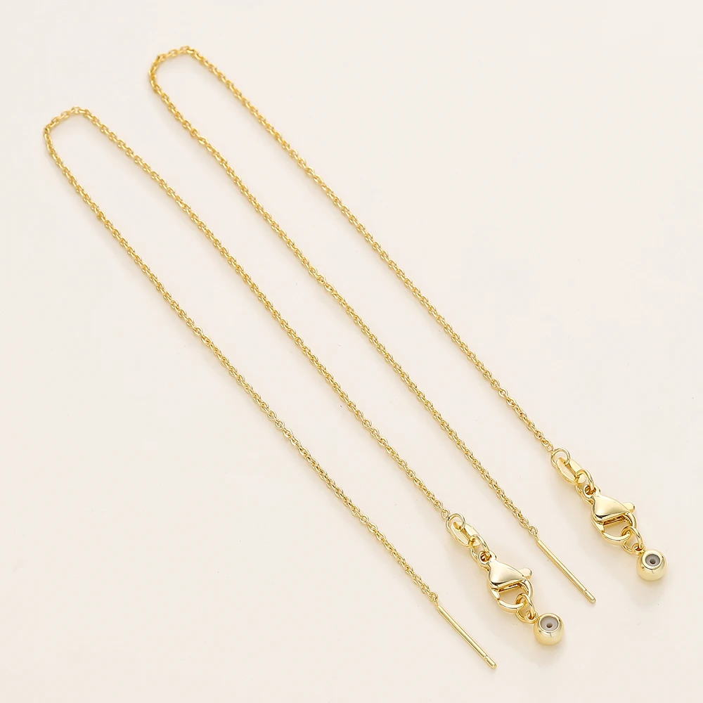 Gold-Plated Adjustable Flat Chains with Lobster Clasp