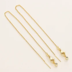 Gold Plated Flat Round Beaded Adjustable Chains for DIY Jewelry Accessories (18K gold 01)