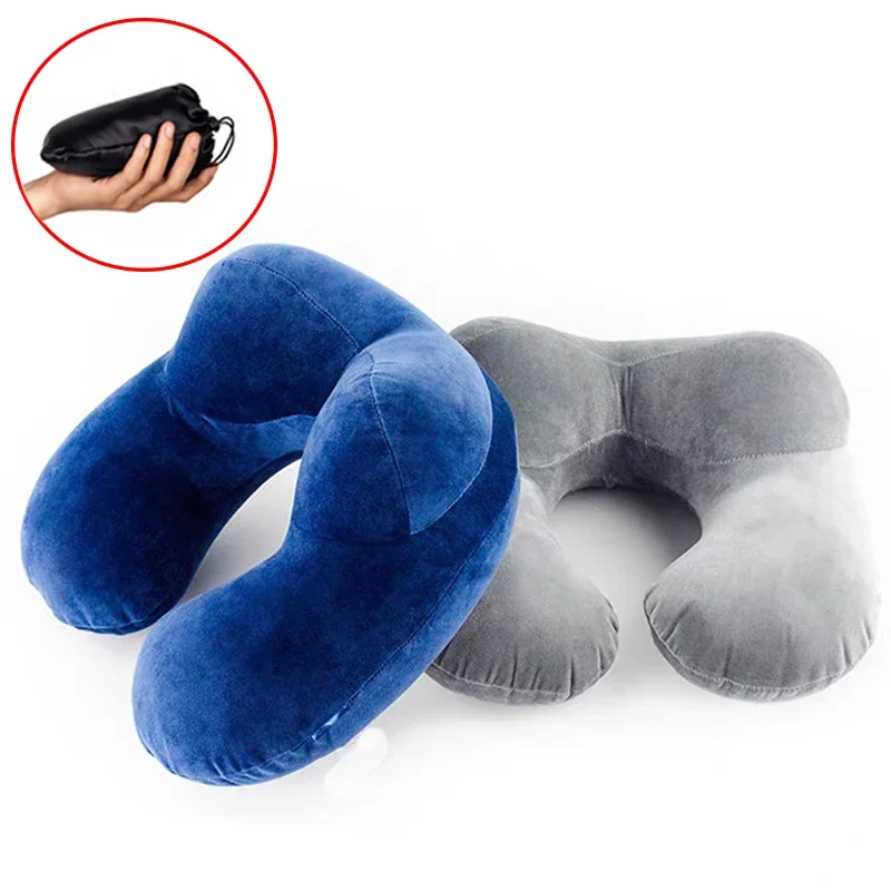 Cuscino per il collo da viaggio cuscino per auto gonfiabile ad aria a forma  di U anello cuscini pieghevoli tipo pressa cuscino per il collo portatile  per esterno - AliExpress