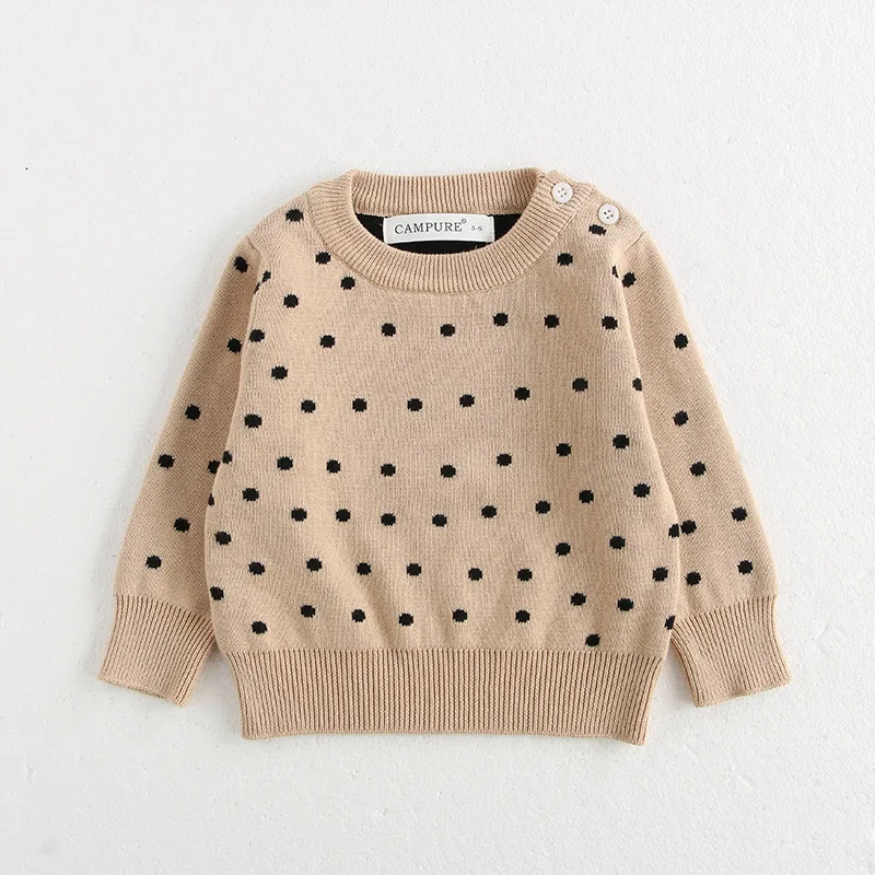 2025 Autumn Winter Baby Sweaters Toddler Girls Stripe Bottoming Clothes Infant Boys Knit Cotton Shirt 0-3years Newborns Kids Top
