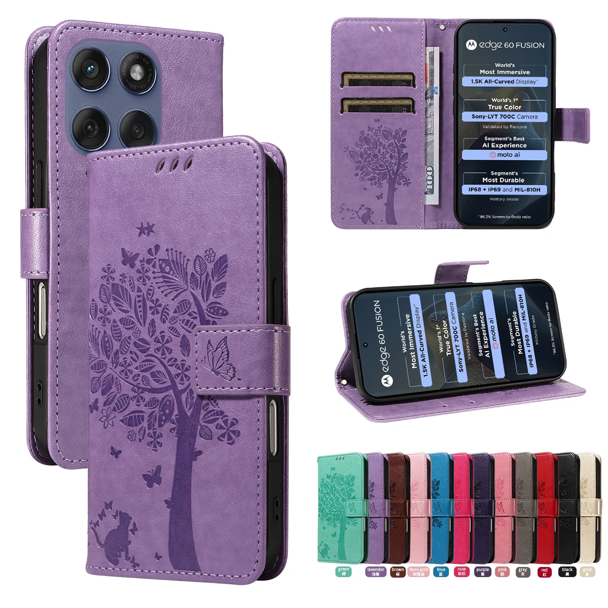 Magnetic Flip Leather Wallet Case - Premium Cover