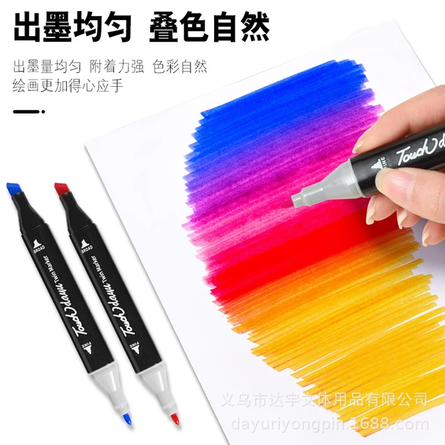 Marker Touch Set Children'S Color Oily 12/24/48/80 Color Double-Headed Pen  Wholesale Art Brush - AliExpress