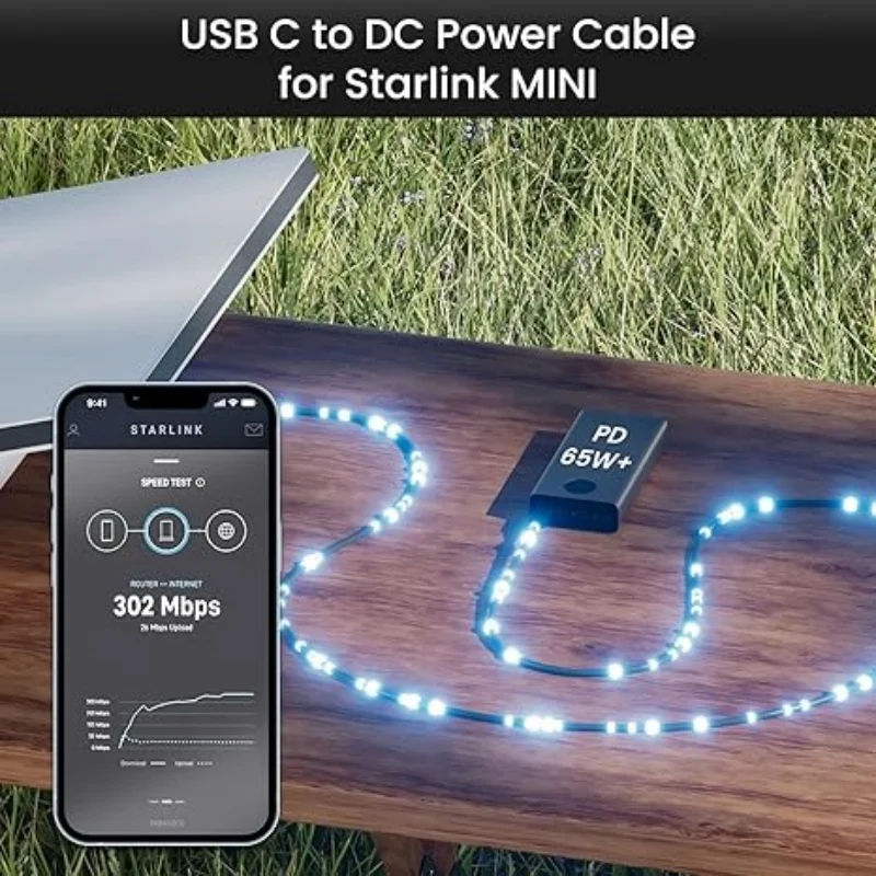 Power Cable for StarLink Space-x Mini USBC To D Cable 3/5/15m Waterproof Overload Short Circuit Protection SPX MINI Type-C To DC Cable