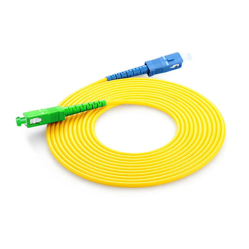 G652D 3.0mm Cable Fibra Optica Cable SC APC SC UPC Fiber Optic Patch Cord Simplex SingleMode Fiber Optic Patch Yellow