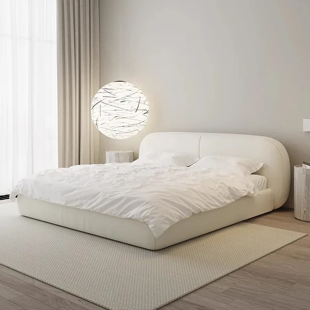 Tête de lit simple blanche en tissu, style français, chambre à coucher, design moderne, accessoires de maison 1