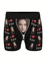 Customized Personalized Face Photo Men's Underwear Valentine's Day Gift Boxer Shorts Underwear Breathable Underwear for Husband 1