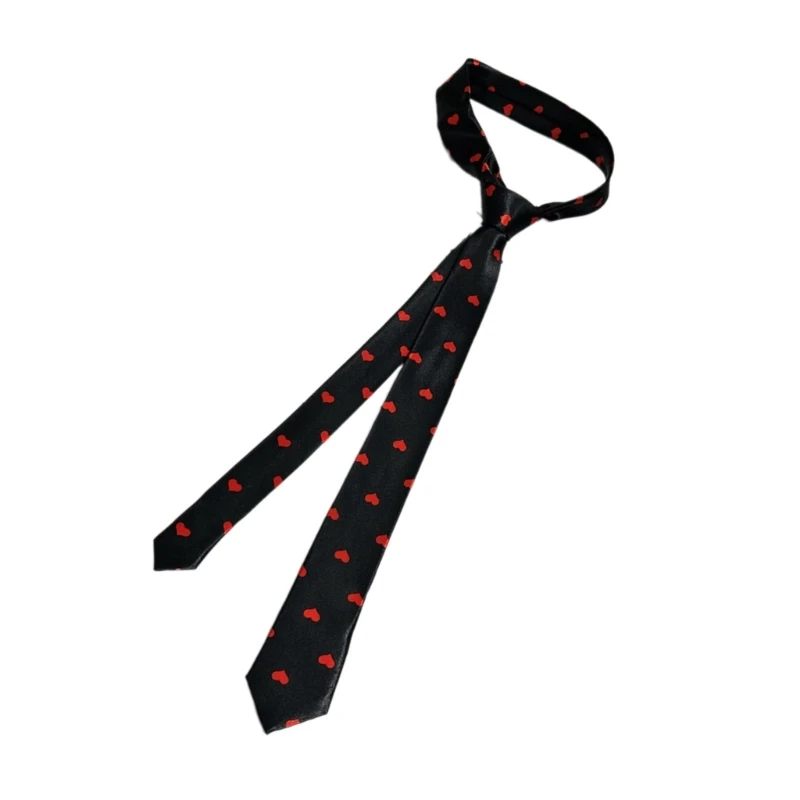 Cravatta Skinny Setosa Da Uomo Cravatta Alla Con Eleganti Spettacoli Teatrali Con Stampa A Cuore
