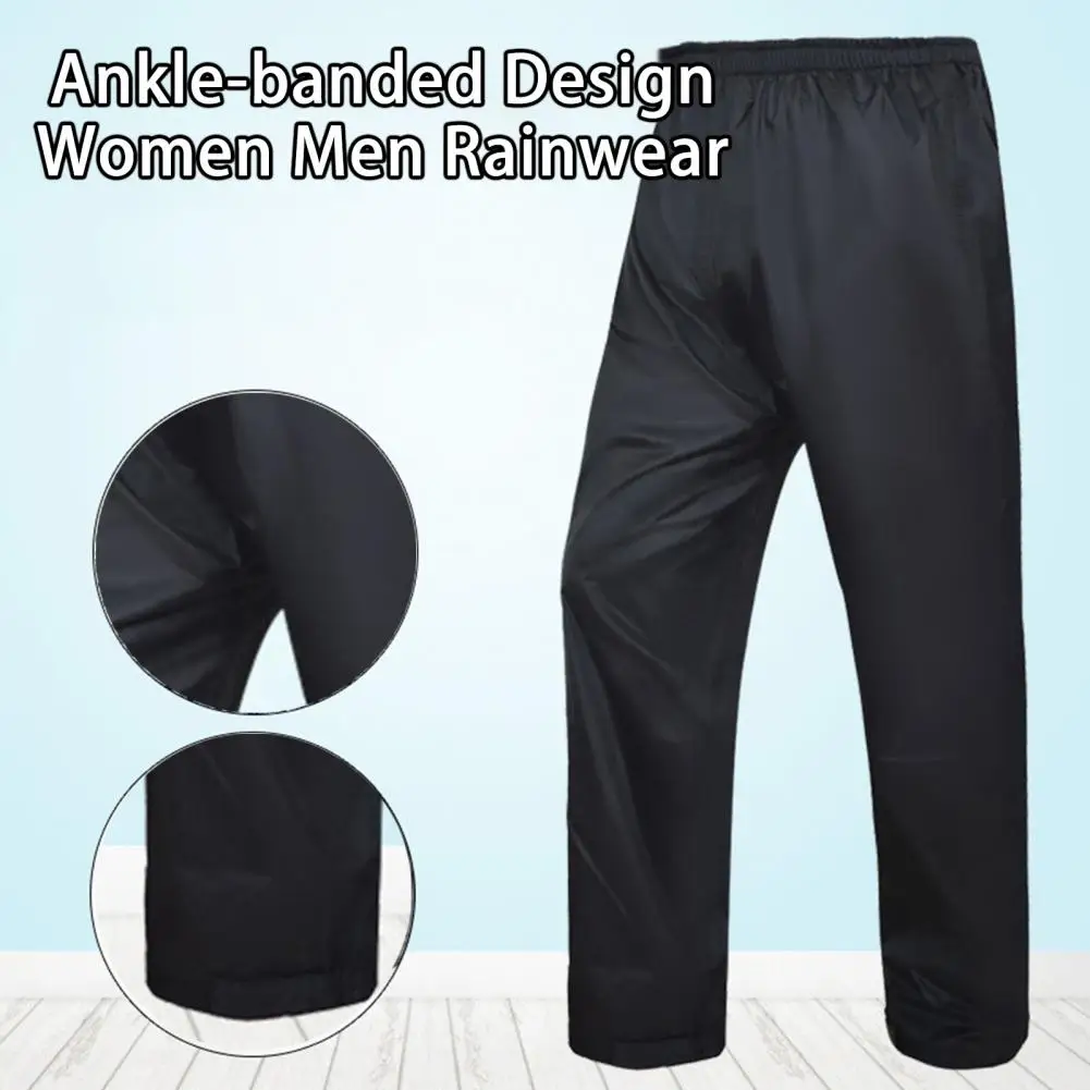 Rain Trousers Excellent Splash-resistant Men Rain Pants Ankle-banded Design Women Men Rainwear Adult Garment disposable rain pants